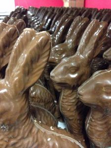 Variety of chocolate bunnies