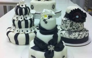 Black and white wedding cakes