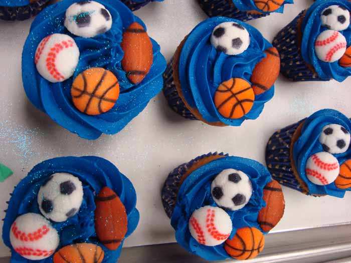 Sports cupcakes