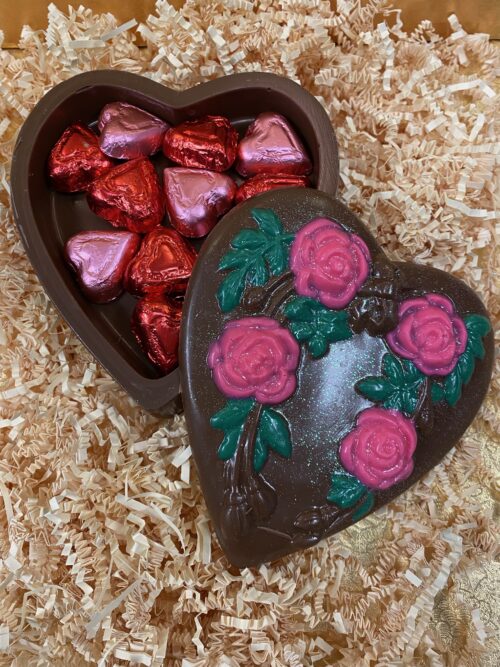 Heart Box with Foiled Chocolate Hearts